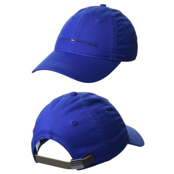 ?️NWT Tommy Hilfiger Blue Logo Unisex Adjustable Baseball Hat One Size main image 4